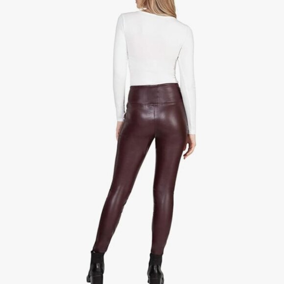 22. DEX High Waisted Faux Leather Legging in Oxblood Brown Womens Size S - Picture 2 of 6